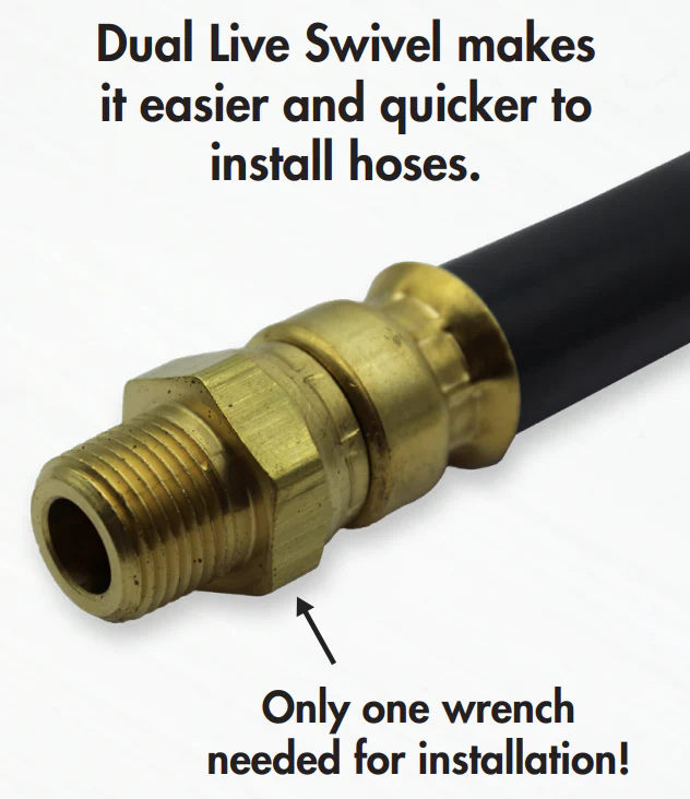 Elite 38" Air Brake Hose - 3/8" | 3/8" Dual Live Swive | ETP-3838DL38
