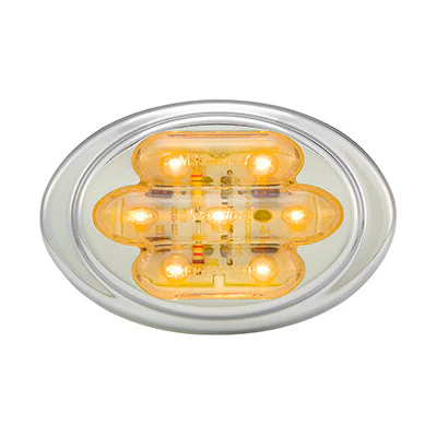 Maxxima Chrome Mini-Oval Amber Clear | M36180YCL